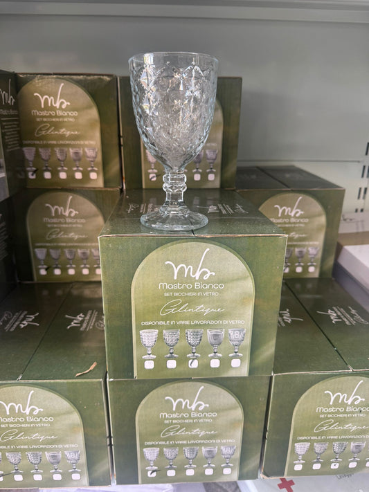 Set Bicchieri Mastrobianco - Diverse lavorazioni in rilievo