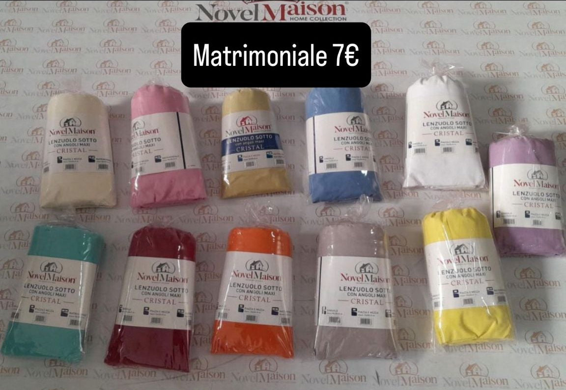 Lenzuola Matrimoniale solo sotto con Angoli Maxi- Linea Cristal