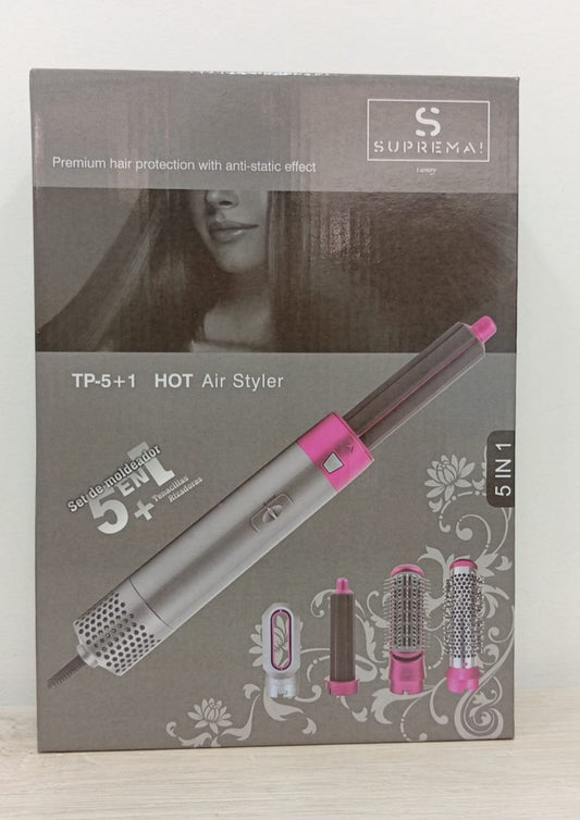 Suprema TP-5+1 Hot Air Styler 5 in 1 – Spazzola ad aria calda multifunzione con protezione premium per i capelli