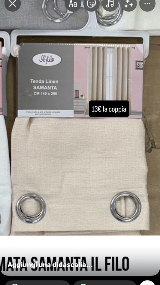 Coppia Tende Fiammata- Samanta 140x280 Due Pannelli