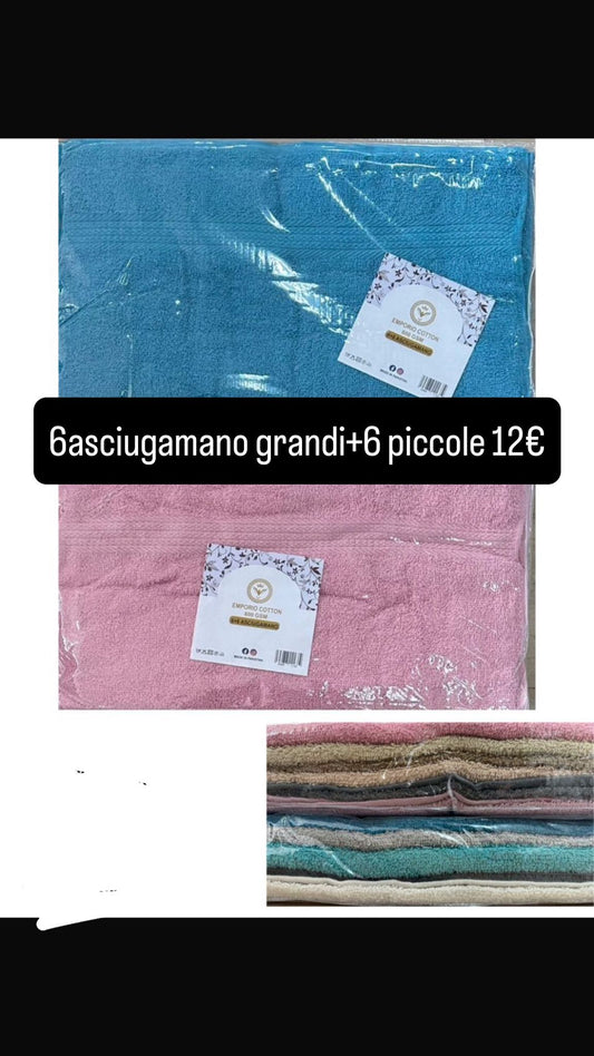 Set 6 Asciugamani Grandi + 6 Piccoli – Emporio Cotton